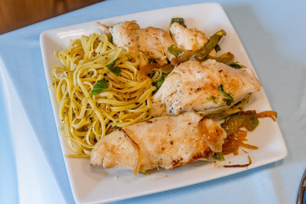 Chicken with noodles image