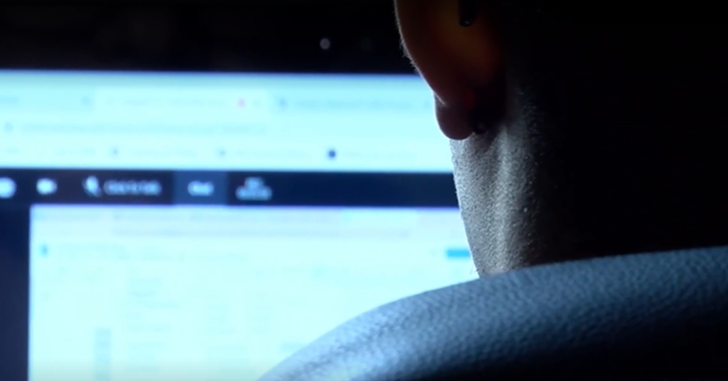 boy looking the computer